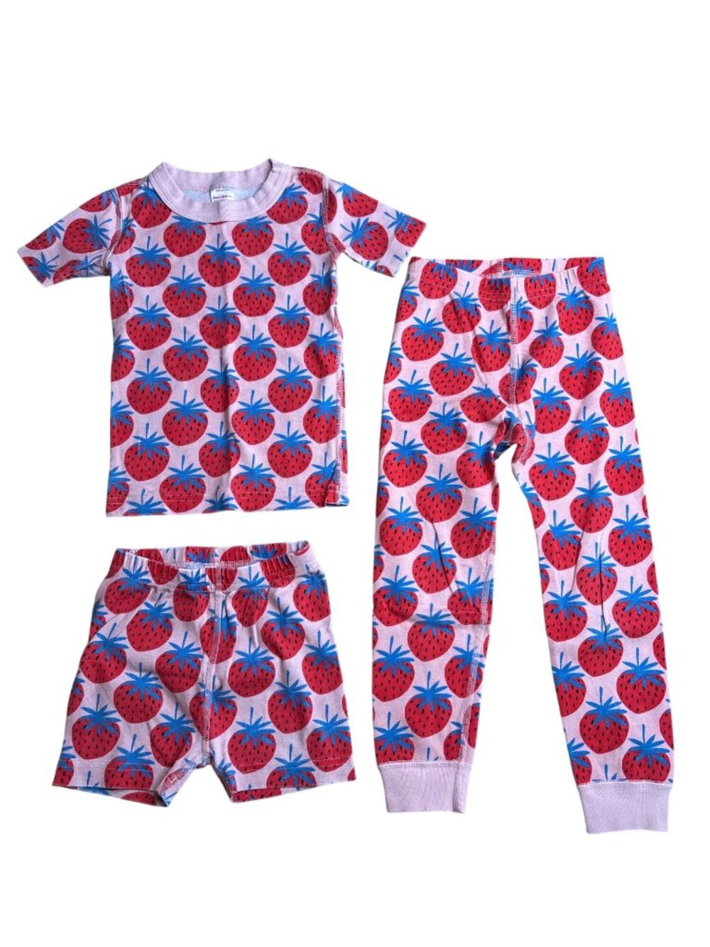4T Hanna Andersson Strawberry Short John Pajama Set